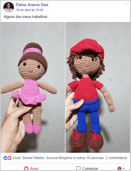 Amigurumi de baialrina e Menino